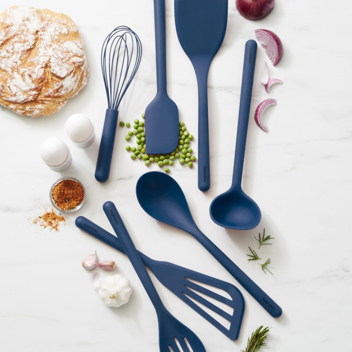 Silicone 7 Piece Cooking Utensil Set (7 Piece Utensil Set / Oxford Blue)