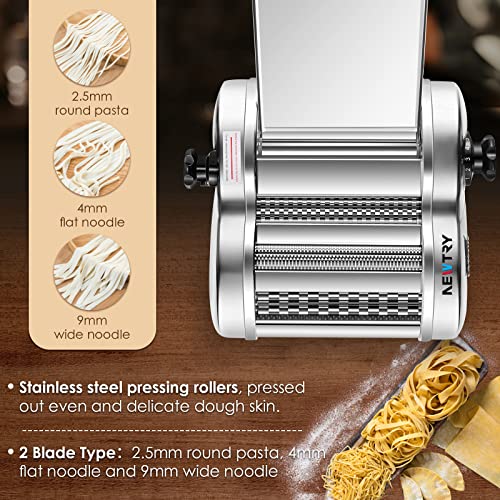 Electric Pasta Maker Noodle Machine (2.5mm Round+4mm Flat+9mm Wide Noodle)