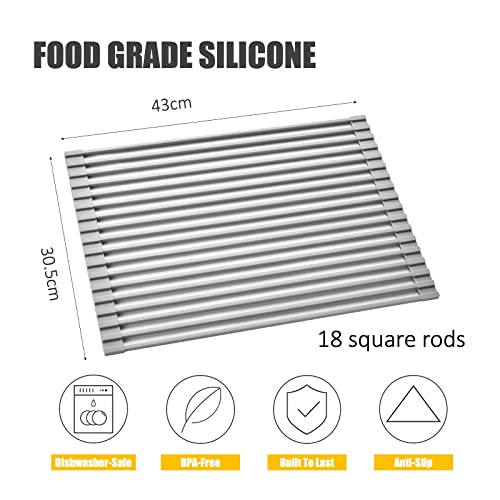 Silicone Coated Stainless Steel Over The Sink Multipurpose Roll
