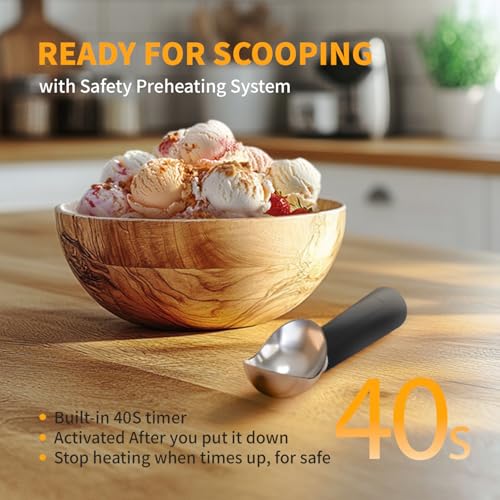 Heated Spoon for Hard Ice Cream Electric Preheated Spoons up to 100 Degrees Fahrenheit Self