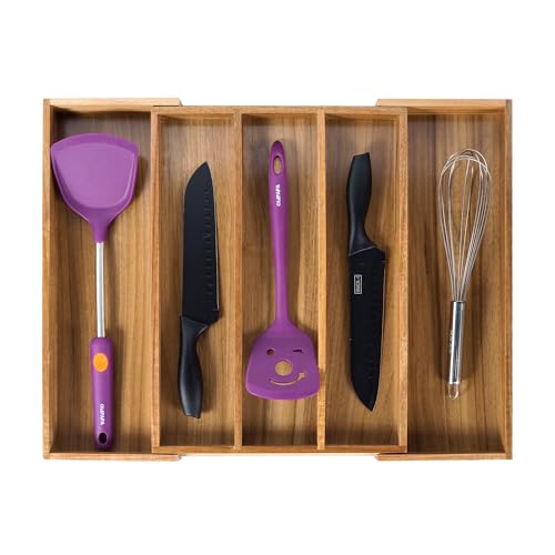 Bamboo Expandable Kitchen Drawer Organizer