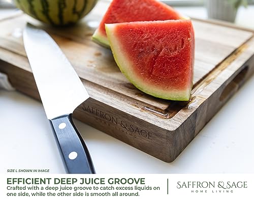 Saffron & Sage Large Wood Cutting Board (16"L x 12"W)