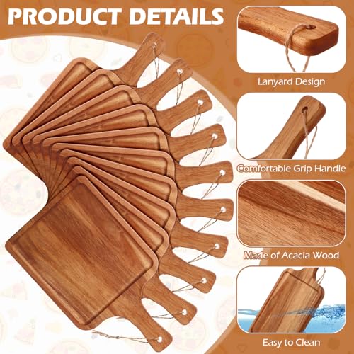 16 Pcs Acacia Wood Cutting Boards (14x8 Inch / Rounded Rectangle)