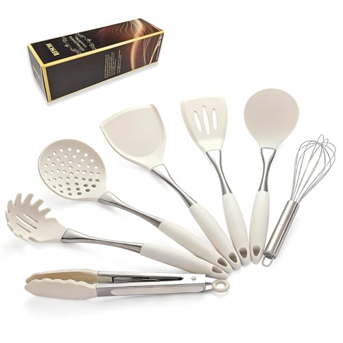 White Silicone Cooking Utensils Set (White)