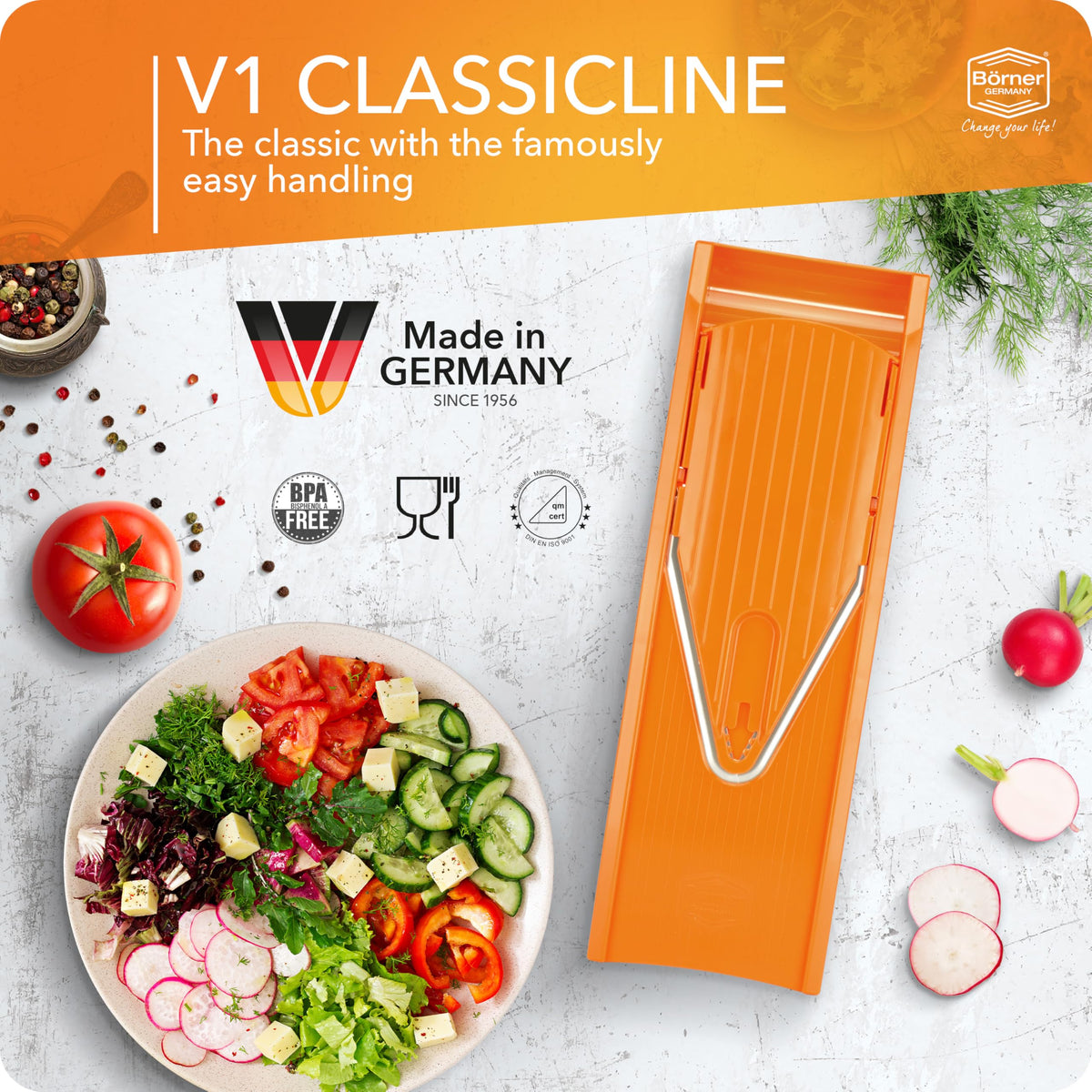 Mandoline Food Slicer Börner V1 (Orange)