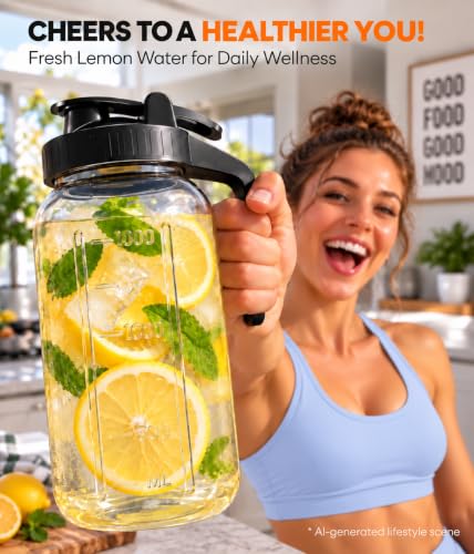 64 oz Mason Jar Pitcher with Lid