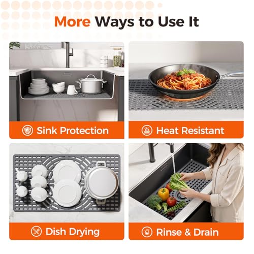 Silicone Sink Protector for Kitchen Sink (26x14 center)