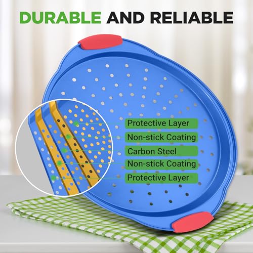 13-Inch Non-Stick Pizza Tray - with Silicone Handle