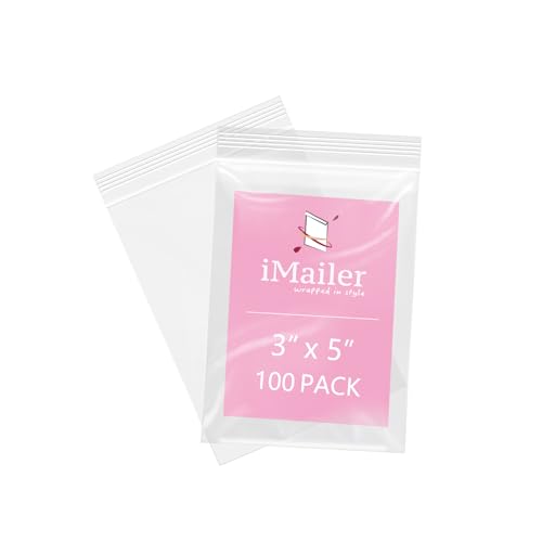 100 Pcs 2 Mil Reclosable Plastic Zip Poly Bags