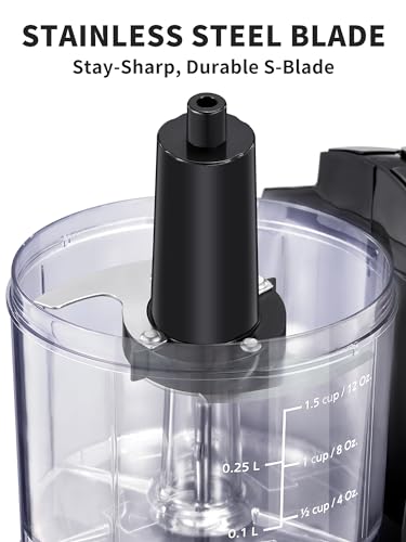 1.5-Cup One-Touch Electric Food Chopper, 100W Mini Food Processor Meat Grinder, Mix, Chop, Mince and Blend Vegetables, Fruits, Nuts, Meats, Stainless Steel Blade