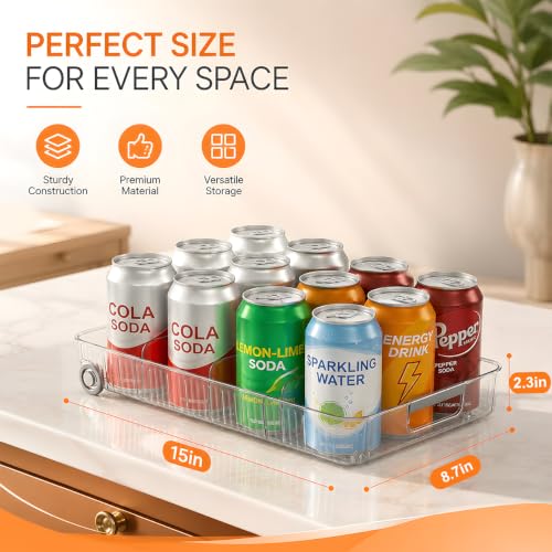Fridge Organizer with Wheels Upgrade Thick Plastic Pantry Storage Bins