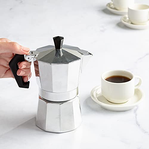 Classic Stovetop Espresso and Coffee Maker (Silver / 3 Cup)