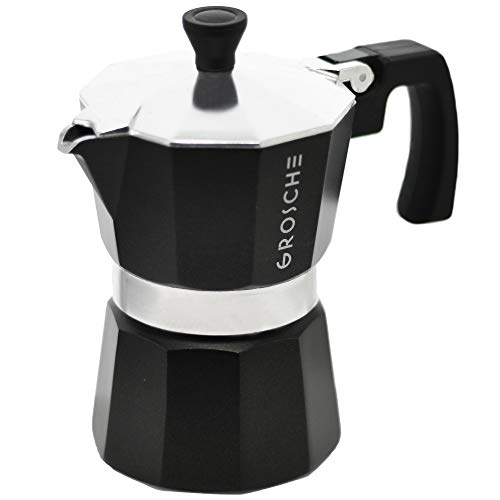 Milano Stovetop Espresso Maker Moka Pot 3 espresso Cup (3 espresso cups / Black)