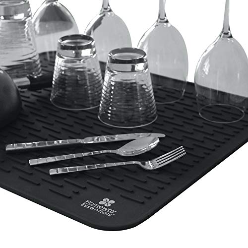 Silicone Dish Drying Mat (18" x 21" / Black)