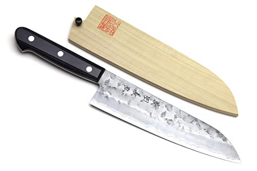 Stainless Clad Nashiji Ginsan High Carbon Stain Resistant Steel Santoku Multipurpose Knife