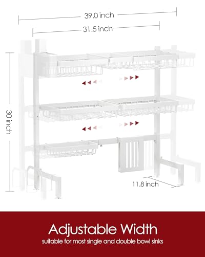 Dish Drying Rack Over The Sink (White / XX-Large (3 Tier))