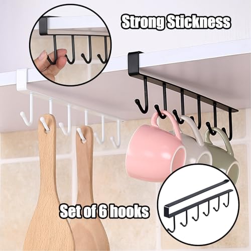 6PCS Mug Hooks Under Cabinet