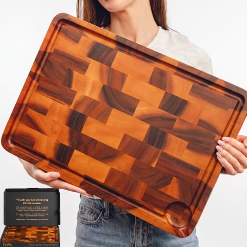 Large End Grain Wood Cutting Board (20"L x 14.2"W)