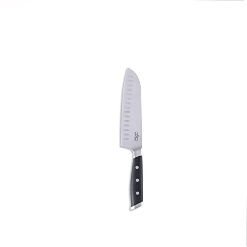 Forged German Stainless Steel Santoku Knife (Silver/Black / 7")