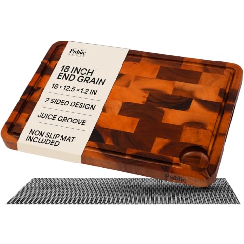 End Grain Wood Cutting Board (18"L x 12.5"W)