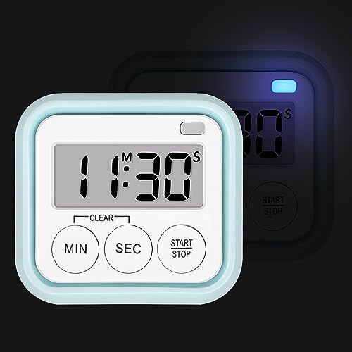 Timer Kitchen Timers for Cooking Classroom Timer for Kids Teachers Magnetic Digital Timers 4 Pack (Blue)
