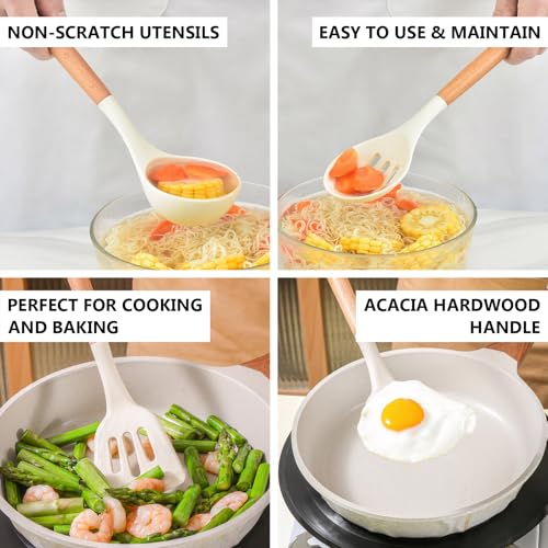Silicone Kitchen Utensils Set of 5 (Standard 5-Piece Set / White)