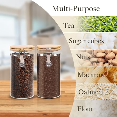 Glass Storage Jars Set Elegant Containers with Airtight Bamboo Lids