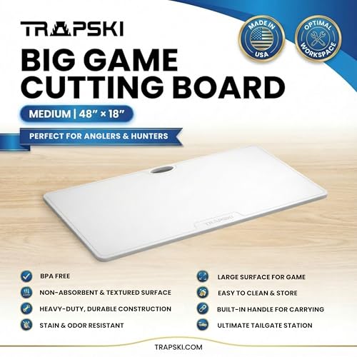 Big Game Cutting Chopping Board 3 (White/Feet / 48"L x 18"W)