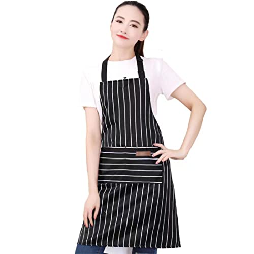 Adjustable Bib Apron with 2 Pockets Cooking Kitchen Cotton Aprons for Women Men Chef Restaurant BBQ Painting