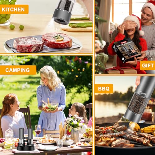 Electric Salt and Pepper Grinder Set USB Rechargeable