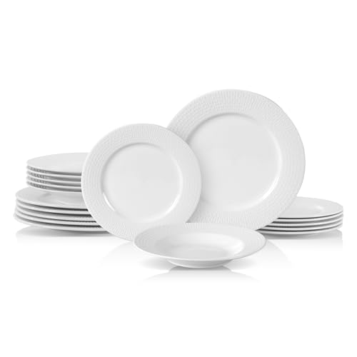 New Bone China Embossed Dinnerware Set