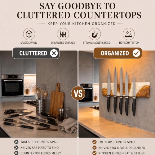 15.7 Inch Magnetic Knife Holder for Wall (White / 15.7in)