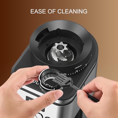 Conical Burr Coffee Grinder Electric (Silver)