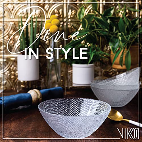 Elegant Textured Glass Salad Bowls
