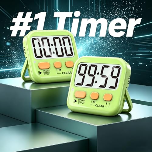 2 Pack Digital Timer for Kids Classroom Kitchen Timers for Cooking (1 * Light Green)