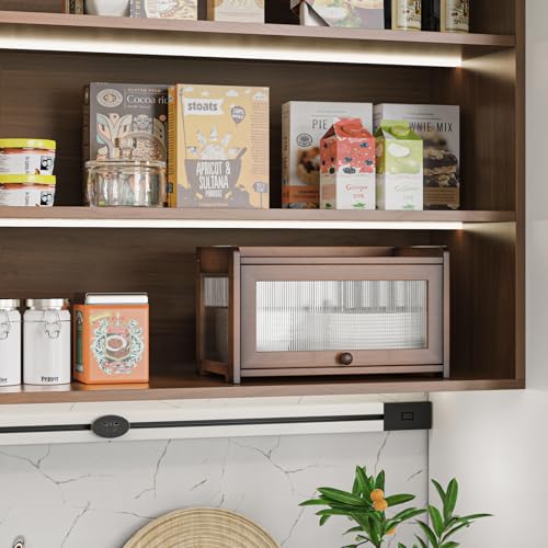 Bamboo Bread Box for Kitchen Countertop (Amber)