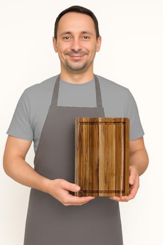 Edge Grain Teak Wood Cutting Board with Juice Groove