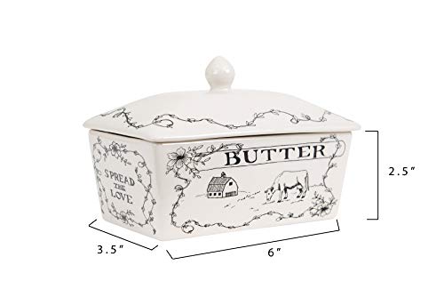 Country Stoneware Butter Dish with Lid