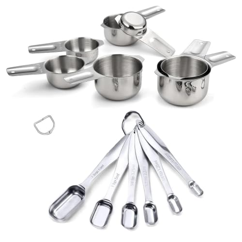 Stainless Steel Measuring Cups and Spoons Set