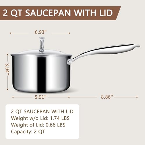 3 Ply Stainless Steel Saucepan with Lid