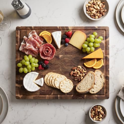Acacia Wood End Grain Cutting Board (20"L x 15"W)