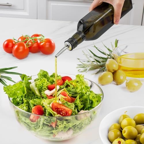 17oz Olive Oil Glass Dispenser Bottle (1 Pack / Dark Brown)