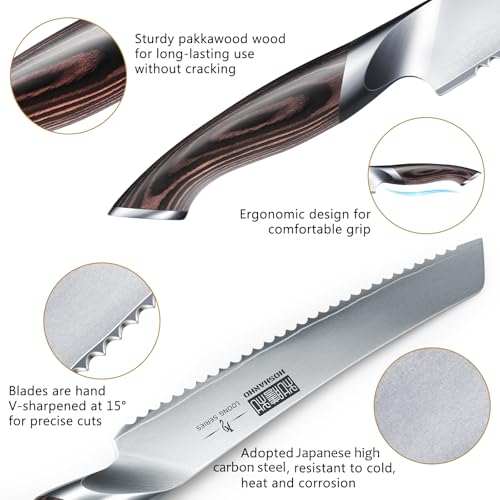 High Carbon Stainless Steel Serrated Bread Knife