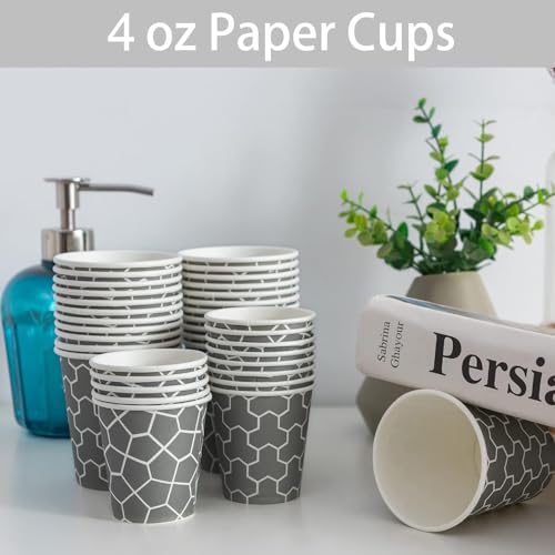 Gray Geometric Disposable Paper Cups