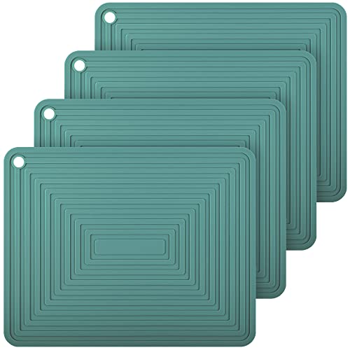 Silicone Trivets for Hot Dishes Pots and Pans (D: Teal)
