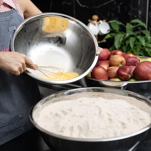 24 Quart Large Stainless Steel Mixing Bowls Set