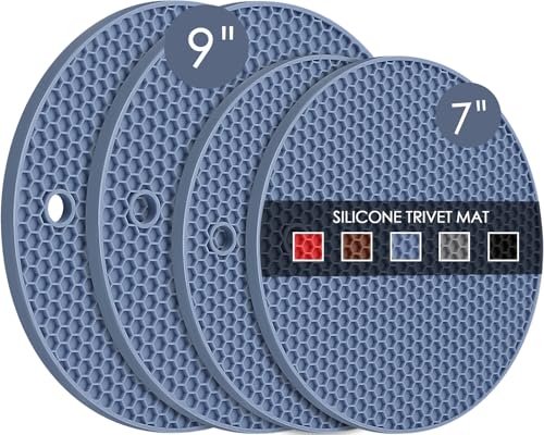 Silicone Trivet Mats Microwave Mat Pot Holders for Hot Pan and Pot Pads. Heat Resistant Counter Mats for Tables