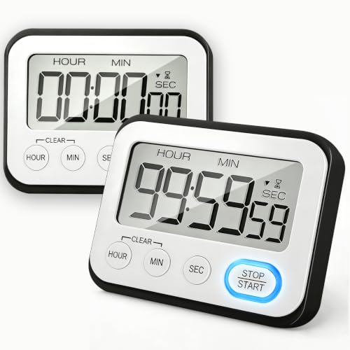 Digital Kitchen Timer Magnetic Loud Alarm (Black)