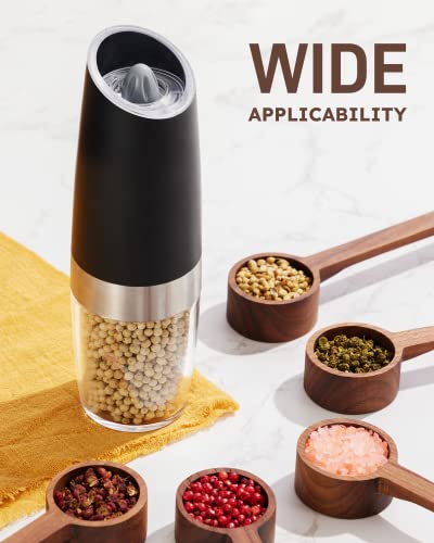 Gravity Electric Salt and Pepper Grinder Set Battery Powered Refillable One Hand Operation