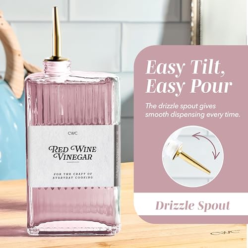 Glass Oil Dispenser Bottle (Pink Textured / 4 Pack)